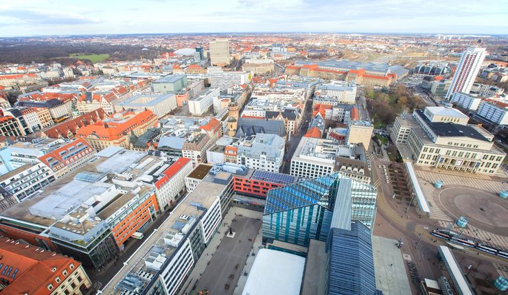 Foto: Luftaufnahme vom Campus Augustusplatz
